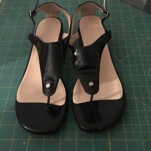 Taryn Rose black wedge sandals